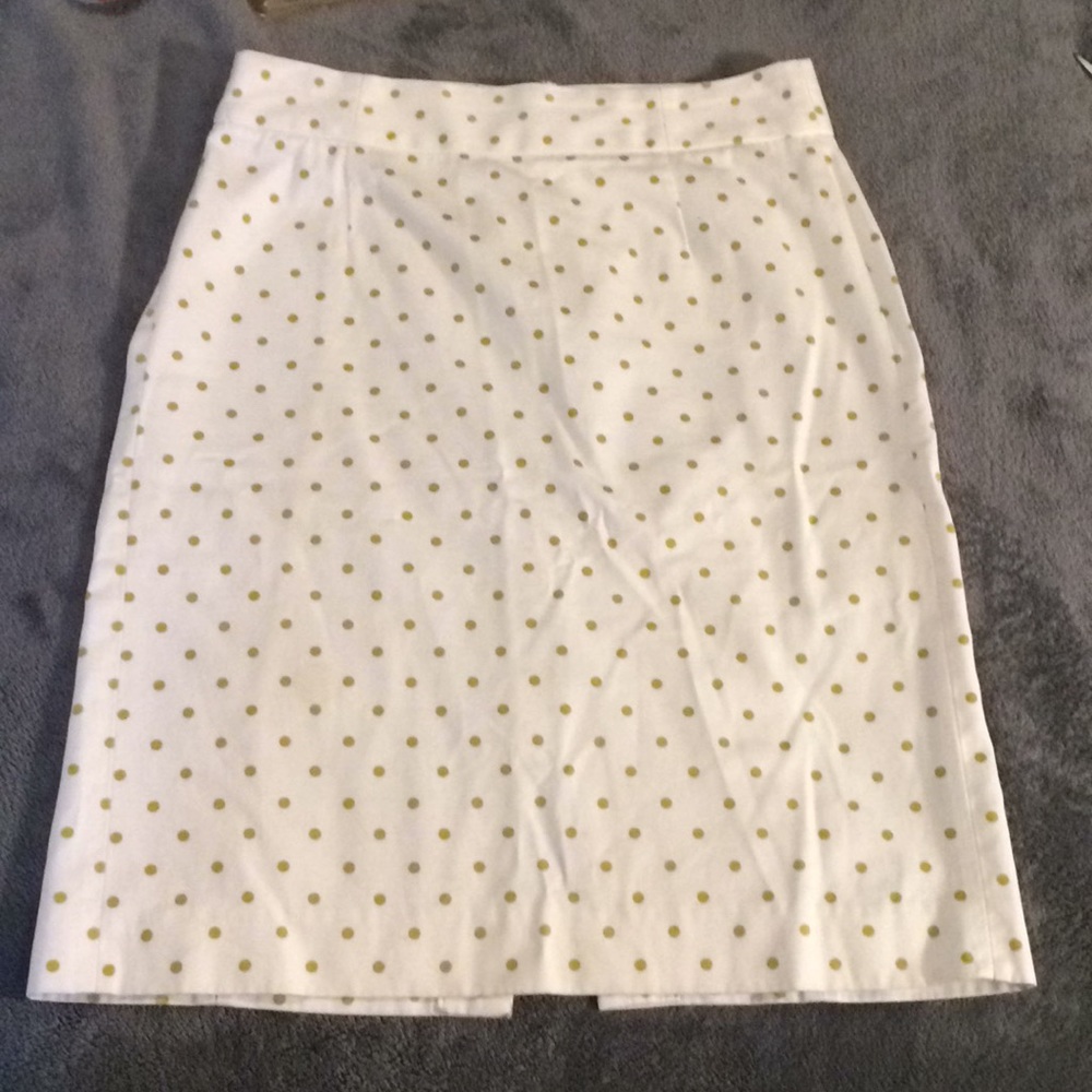 J. Crew Skirt White With Polka Dot Size 2